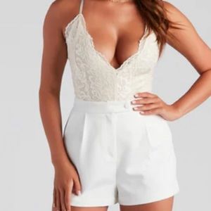 Beautiful white, lace bodysuit